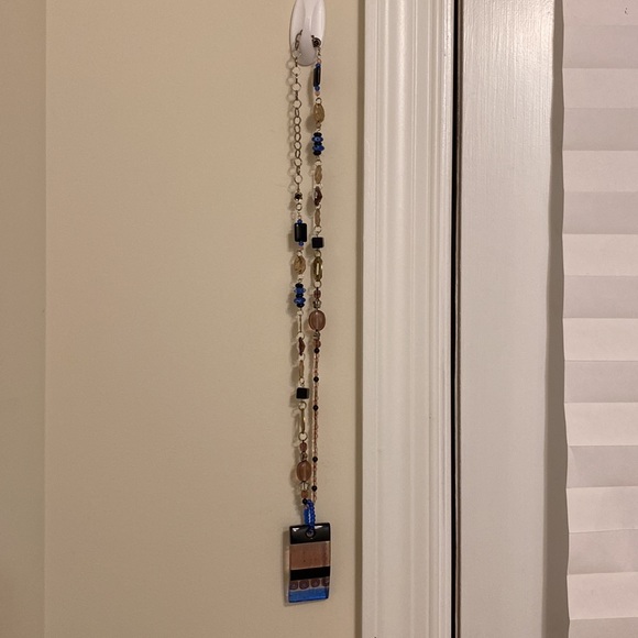 Moreno Glass Pendant with Handmade Chain Gorgeous Necklace Unique One-of-kind - Picture 4 of 6